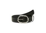 Synthetikgürtel VERO MODA "VMKAJA COATED BELT NOOS", Damen, Gr. 85, schwarz detail:silber, Lederimitat, kontrastfarbene Details, unifarben, Gürtel