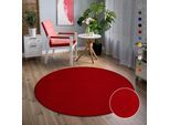 Teppich SANAT "Uni", rot, H:13mm Ø:80cm, Kunstfaser, Teppiche, Teppich, robuster Kurzflorteppich, große Farbauswahl, Wohnzimmer, alle Räume