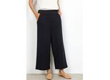 Schlupfhose SOYACONCEPT "SC-SIHAM 36", Damen, Gr. XS (34), N-Gr, schwarz, Milano Rib, Obermaterial: 95% Polyester, 5% Elasthan, unifarben, regular fit 7/8-Länge, Hosen Schlupfhose, Sommerhose, bequeme Culotte in 7/8 Länge und lässiger Passform
