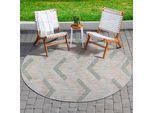Teppich SANAT "Melissa 8004", grau, H:10mm Ø:200cm, Kunstfaser, Teppiche, Teppich, Kurzflor, In -und Outdoor geeignet, Wohnzimmer