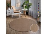 Teppich SANAT "Uni", beige, H:13mm Ø:80cm, Kunstfaser, Teppiche, Teppich, robuster Kurzflorteppich, große Farbauswahl, Wohnzimmer, alle Räume