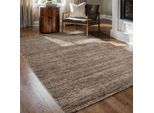 Teppich SANAT "Oslo", braun, B:60cm H:10mm L:110cm, Kunstfaser, Teppiche, Teppich, meliert robuster Kurzflor, Wohnzimmer, Schlafzimmer, auch als Läufer