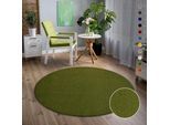 Teppich SANAT "Uni", grün, H:13mm Ø:80cm, Kunstfaser, Teppiche, Teppich, robuster Kurzflorteppich, große Farbauswahl, Wohnzimmer, alle Räume