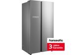 HANSEATIC Side-by-Side, Energieeffizienz: B, silber (edelstahl), B:91cm H:179,3cm T:69,8cm, Kühlschränke, inkl. 3 Jahre Herstellergarantie, Side-by-Side