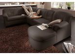 Wohnlandschaft DOMO COLLECTION "Papenburg, zeitlose Rückensteppung, bequem, U-Form, Breite 297cm", braun (schoko), B:297cm H:84cm T:180cm, Struktur ( 90% Polyester, 10% Polyacryl);Microfaser PRIMABELLE (100% Polyester);Kunstleder SOFTLUX;Luxus-Microfaser (100% Polyester), Sofas, Wohnlandschaft, in großer Farbvielfalt, wahlweise mit Bettfunktion