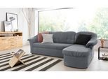 Ecksofa DOMO COLLECTION "Pegnitz, elegante Rückensteppung, kompakte Stellmaße 238/141cm, L-Form", grau (steel), B:238cm H:82cm T:141cm, 95% Polyester, 5% Nylon, Sofas, Ecksofa, wahlweise mit Bettfunktion