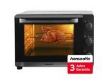 HANSEATIC Kleinküche "HMO466BKB mit XXL 46-L-Garraum", schwarz, B:54cm H:38cm T:42cm, Minibacköfen, inkl. 3 Jahre Herstellergarantie, Kleinküche