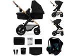 Kombi-Kinderwagen KINDERKRAFT "MOOV 2 Air 3IN1", Baby, schwarz, Stahl, Kinderwagen Kombi-Kinderwagen, mit Luftreifen