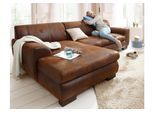 Ecksofa HOME AFFAIRE "Nika zeitlos und elegant, L-Form", braun (mokka), B:277cm H:84cm T:84cm, Primabelle-Microfaser (100% Polyester);Struktur (70% Polyacryl, 30% Polyester), Sofas, Ecksofa, wahlweise mit Bettfunktion, auch in Cord