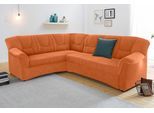 Ecksofa DOMO COLLECTION "SARAFINA 240x190 cm, auch mit Federkern für mehr Sitzkomfort", orange (terrakotta), B:240cm H:83cm T:190cm, Microfaser PRIMABELLE (100% Polyester) / Struktur (90% Polyester; 10% Polyacryl);Luxus-Microfaser (92% Polyester, 8% Nylon);Microfaser PRIMABELLE (100% Polyester), Sofas, Ecksofa, whlw. mit Bettfunktion, elegantes Design, L-Form