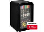 HANSEATIC Getränkekühlschrank "HBC115ERBH black", Energieeffizienz: E, silber (schwarz), B:55cm H:83,5cm T:55,5cm, Kühlschränke, inkl. 3 Jahre Herstellergarantie, Getränkekühlschrank