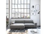 Ecksofa MUSTERRING "LUCIA zeitlos, bequem, schöne Detailverarbeitung Breite 296cm, L-Form", silber (silber samt), B:296cm H:81cm T:190cm, Flachgewebe VALMONT (60% Baumwolle/40% Leinen);Leder PURO, pigmentiertes Leder;Microfaser CRONA (100% Polyester);Flachgewebe FLORIS (100% Polyester);Leder BAX, pigmentiertes Leder, Sofas, Ecksofa