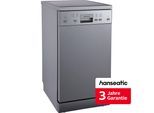 HANSEATIC Standgeschirrspüler "HG4585D107610HS", Energieeffizienz: D, silber (silberfarben), B:44,8cm H:84,5cm T:60cm, Geschirrspüler, inkl. 3 Jahre Herstellergarantie, Standgeschirrspüler