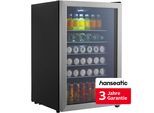 HANSEATIC Getränkekühlschrank "HBC115ECBH", Energieeffizienz: E, silber (schwarz), B:54cm H:84,5cm T:55cm, Kühlschränke, inkl. 3 Jahre Herstellergarantie, Getränkekühlschrank, Topseller