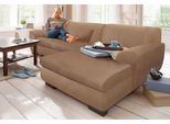 Ecksofa HOME AFFAIRE "Nika zeitlos und elegant, L-Form", braun (café), B:277cm H:84cm T:84cm, Primabelle-Microfaser (100% Polyester);Struktur (70% Polyacryl, 30% Polyester), Sofas, Ecksofa, wahlweise mit Bettfunktion, auch in Cord