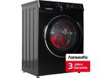 HANSEATIC Waschmaschine "HWMK814A1BI (A-10%)", Energieeffizienz: A, schwarz, B:60cm H:85cm T:48cm, Waschmaschinen, inkl. 3 Jahre Herstellergarantie, Waschmaschine