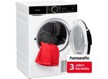 HANSEATIC Wärmepumpentrockner "HWT8DGT", Energieeffizienz: D, weiß, B:60cm H:85cm T:60cm, Trockner, inkl. 3 Jahre Herstellergarantie, Wärmepumpentrockner