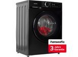 HANSEATIC Waschmaschine "HWMA714ABI", Energieeffizienz: A, schwarz, B:60cm H:85cm T:48cm, Waschmaschinen, inkl. 3 Jahre Herstellergarantie, Waschmaschine, Topseller