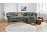 Ecksofa DOMO COLLECTION "SARAFINA 240x190 cm, auch mit Federkern für mehr Sitzkomfort", grau (steelgrau), B:240cm H:83cm T:190cm, Microfaser PRIMABELLE (100% Polyester) / Struktur (90% Polyester; 10% Polyacryl);Luxus-Microfaser (92% Polyester, 8% Nylon);Microfaser PRIMABELLE (100% Polyester), Sofas, Ecksofa, whlw. mit Bettfunktion, elegantes Design, L-Form