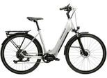 E-Bike KROSS "E-Trekkingrad Trans 5.0 28" silber 9 Gänge -Shimano Mittelmotor" Gr. 56, silber (silber, schwarz), Elektrofahrräder, 56cm, 28 Zoll (71,12cm), E-Bike, SHIMANO 36 V/250 W, Mittelmotor E5000