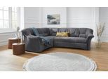 Ecksofa DOMO COLLECTION "SARAFINA 240x190 cm, auch mit Federkern für mehr Sitzkomfort", grau, B:240cm H:83cm T:190cm, Microfaser PRIMABELLE (100% Polyester) / Struktur (90% Polyester; 10% Polyacryl);Luxus-Microfaser (92% Polyester, 8% Nylon);Microfaser PRIMABELLE (100% Polyester), Sofas, Ecksofa, whlw. mit Bettfunktion, elegantes Design, L-Form