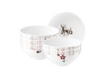 Schale SELTMANN WEIDEN "Schüssel Life Christmas ø 15,5 cm 6er Set weiß-braun", bunt (weiß, braun), B:15,5cm H:7,5cm L:15,5cm T:15,5cm Ø:15,5cm, Schüsseln, Schale, Spülmaschinengeeignet, Mikrowellengeeignet, Ofenfest, Salamandergeeignet, Kühlschrankgeeignet, Gefrierschrankgeeignet