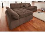 Ecksofa DOMO COLLECTION "NMORIC XXL, 300x172x80cm, L-Form", braun, B:300cm H:80cm T:172cm, Chenille (85% Polyester, 15% Acryl);Luxus-Microfaser (100% Polyester);Struktur ( 100% Polyester);Microfaser PRIMABELLE (100% Polyester), Sofas, Ecksofa, wahlweise mit Bettfunktion und Armlehnverstellung
