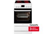 HANSEATIC Elektro-Standherd "5022CE3.313eEHiTaDW", Energieeffizienz: A, weiß, Herdsets, inkl. 3 Jahre Herstellergarantie, Elektro-Standherd