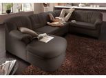 Wohnlandschaft DOMO COLLECTION "Papenburg, zeitlose Rückensteppung, bequem, U-Form, Breite 297cm", braun (schoko), B:297cm H:84cm T:180cm, Struktur ( 90% Polyester, 10% Polyacryl);Microfaser PRIMABELLE (100% Polyester);Kunstleder SOFTLUX;Luxus-Microfaser (100% Polyester), Sofas, Wohnlandschaft, in großer Farbvielfalt, wahlweise mit Bettfunktion