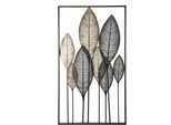 Wanddekoobjekt GILDE "Wandrelief Palmblätter", braun (braun, champagnerfarben, goldfarben), B:53cm H:95cm T:3cm, Metall, Wanddekoobjekte, Wanddekoobjekt
