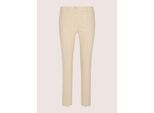 Stoffhose MADELEINE "Jerseyhose Jacquardhose mit grafischem Muster", Damen, Gr. 36, N + K Gr, weiß (berber, wollweiß), Obermaterial: 66% Baumwolle CO. 30% Polyamid PA. 4% Elasthan EL., Modern, schmal, Hosen Stoffhose, Jacquardhose mit elastischem Bund