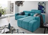 Ecksofa DOMO COLLECTION "BRANDON inkl. Kopfteilverstellung, 214x100x80 cm, L-Form", blau (türkis), B:214cm H:80cm T:175cm, 92% Polyester 8% Nylon, Sofas, Ecksofa, Mit Kopfteilverstellung, auch in Leder und Cord, L-Form