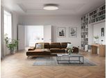 Wohnlandschaft MUSTERRING "MR 2490 Ecksofa mit erstklassigem Sitzkomfort, Long-Life-Leder", braun (fango, b), B:342cm T:207cm, Sofas, Wohnlandschaft, Bronze-Fuß, Sitzhöhe 48cm, wahlweise mit Funktionen, Maße 342 x 207 cm