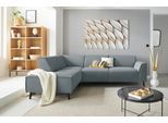 Ecksofa DOMO COLLECTION "Amora, bequem und zeitlos, L-Form", grün (mint), B:263cm H:81cm T:191cm, Sofas, Ecksofa, mit Federkern, Fußhöhe passend für gängige Saugroboter