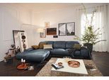 Wohnlandschaft MUSTERRING "MR 2490 Ecksofa mit erstklassigem Sitzkomfort, Long-Life-Leder", blau (blau, b), B:342cm T:207cm, Sofas, Wohnlandschaft, Bronze-Fuß, Sitzhöhe 48cm, wahlweise mit Funktionen, Maße 342 x 207 cm