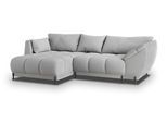 ECKSOFA VESTANO L-S Hellgrau Boucle-Stoff mit Schlaffunktion