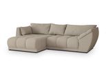 ECKSOFA ORENTI L-S Beige Boucle-Stoff mit Schlaffunktion