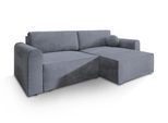ECKSOFA FIANO M Grau Velours-Stoff mit Schlaffunktion