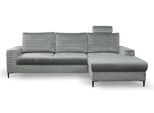 ECKSOFA GRIFO R-S Grau Velours-Stoff mit Schlaffunktion