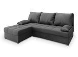 ECKSOFA RITA M Grau Velours-Stoff mit Schlaffunktion