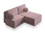 ECKSOFA VARNA M Lila Velours-Stoff mit Schlaffunktion