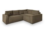 ECKSOFA ERONIS R-S Beige Velours-Stoff mit Schlaffunktion