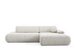 ECKSOFA DELTA R-S Hellgrau Geflochtener Stoff mit Schlaffunktion