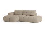 ECKSOFA FLUMA L-S Beige Boucle-Stoff mit Schlaffunktion