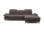 ECKSOFA FELICE R-S Braun Geflochtener Stoff mit Schlaffunktion