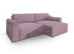 ECKSOFA FIANO M Lila Velours-Stoff mit Schlaffunktion