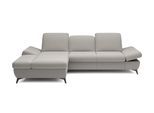 ECKSOFA FELICE L-S Beige Geflochtener Stoff mit Schlaffunktion