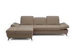 ECKSOFA FELICE L-S Braun Geflochtener Stoff mit Schlaffunktion