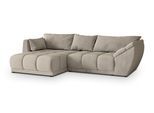 ECKSOFA ORENTI L-S Beige Velours-Stoff mit Schlaffunktion