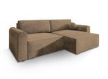 ECKSOFA FIANO M Beige Velours-Stoff mit Schlaffunktion